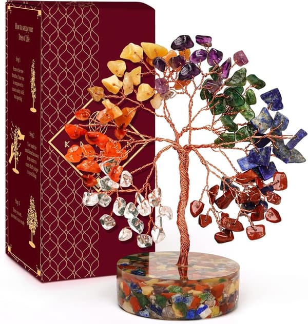 Handmade 7 Chakra Tree of Life - Crystal Decor Gift for Women