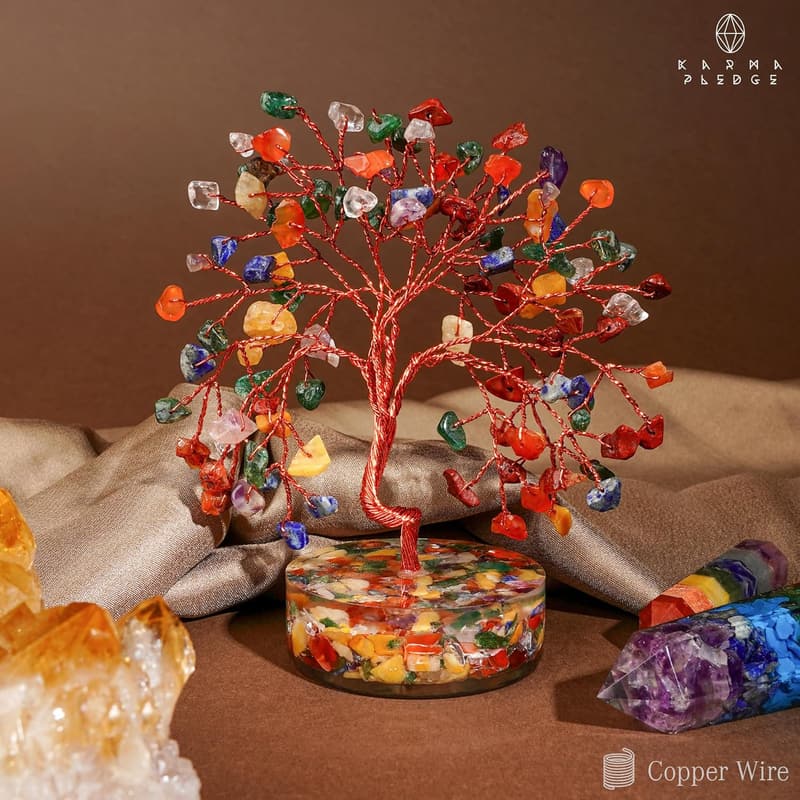 Handmade 7 Chakra Tree of Life - Crystal Decor Gift for Women