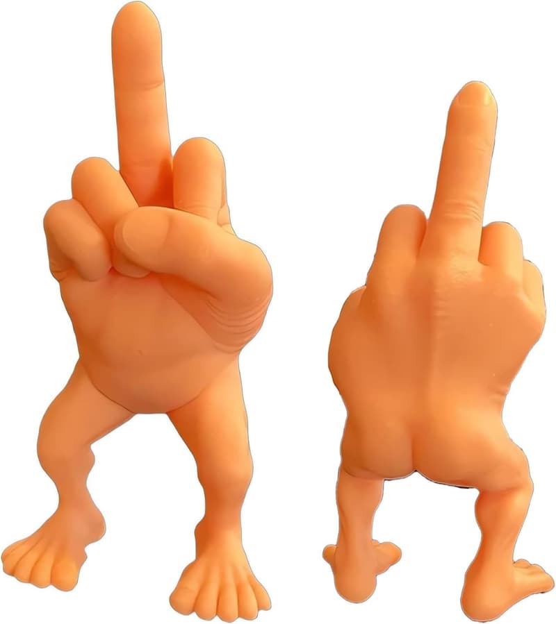 Funny Middle Finger Sculpture - 3D Desk Accessory Ornament (3in)