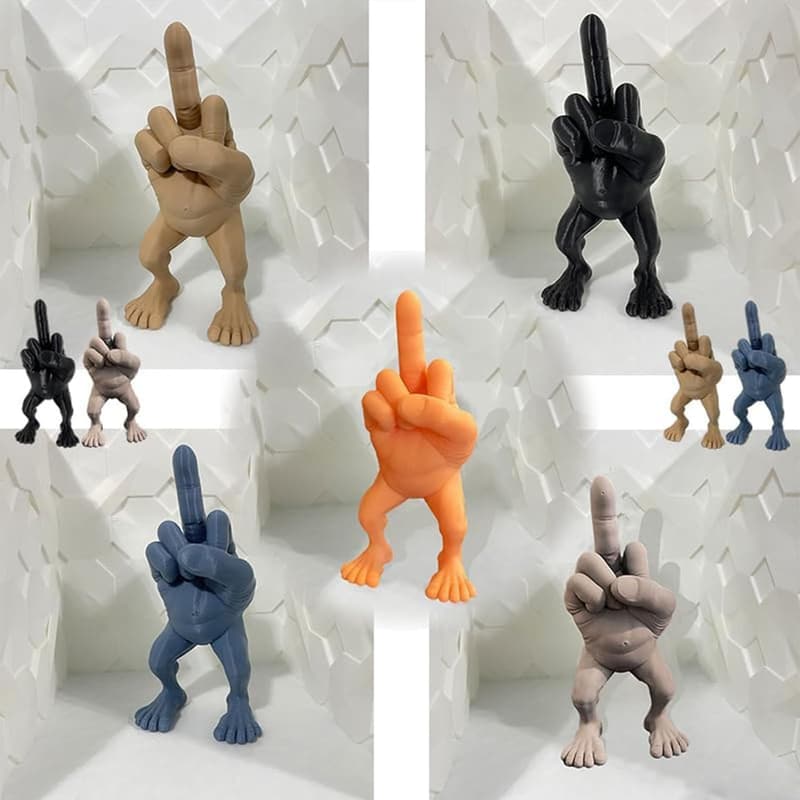 Funny Middle Finger Sculpture - 3D Desk Accessory Ornament (3in)