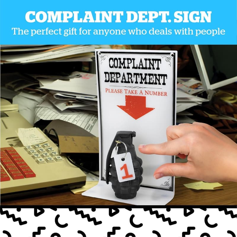 Funny Complaint Department Desk Sign - Gag Gift for Coworkers