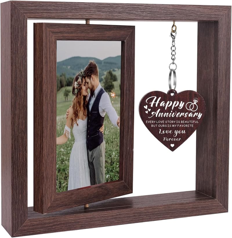 Anniversary Picture Frame for Couples, Holds Two 4x6 Photos