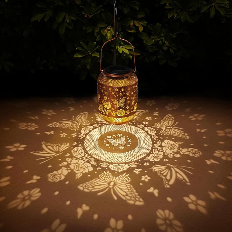 Outdoor Solar Butterfly Lanterns - Waterproof Garden Decor for Mom