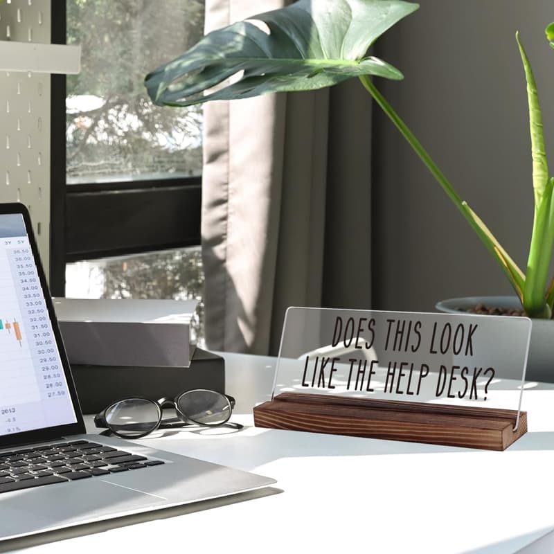 Funny Help Desk Sign for Office Decor - Colleague Gift