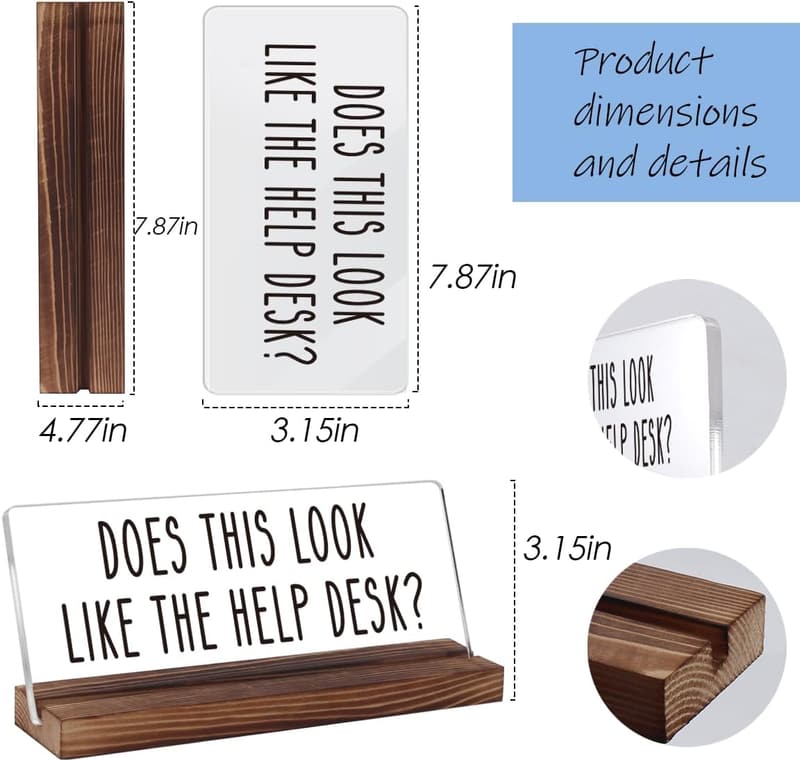 Funny Help Desk Sign for Office Decor - Colleague Gift