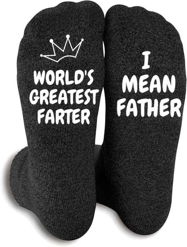 Funny Socks for Dad - World's Greatest Farter Gift from Daughter