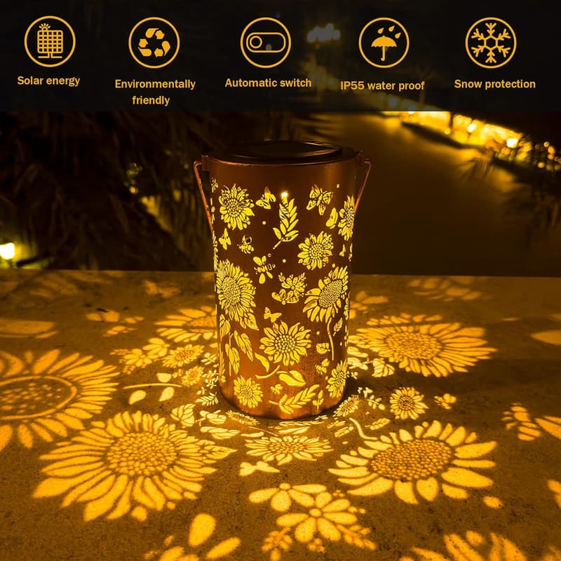 Sunflower Solar Lanterns - Outdoor Hanging Lights for Women