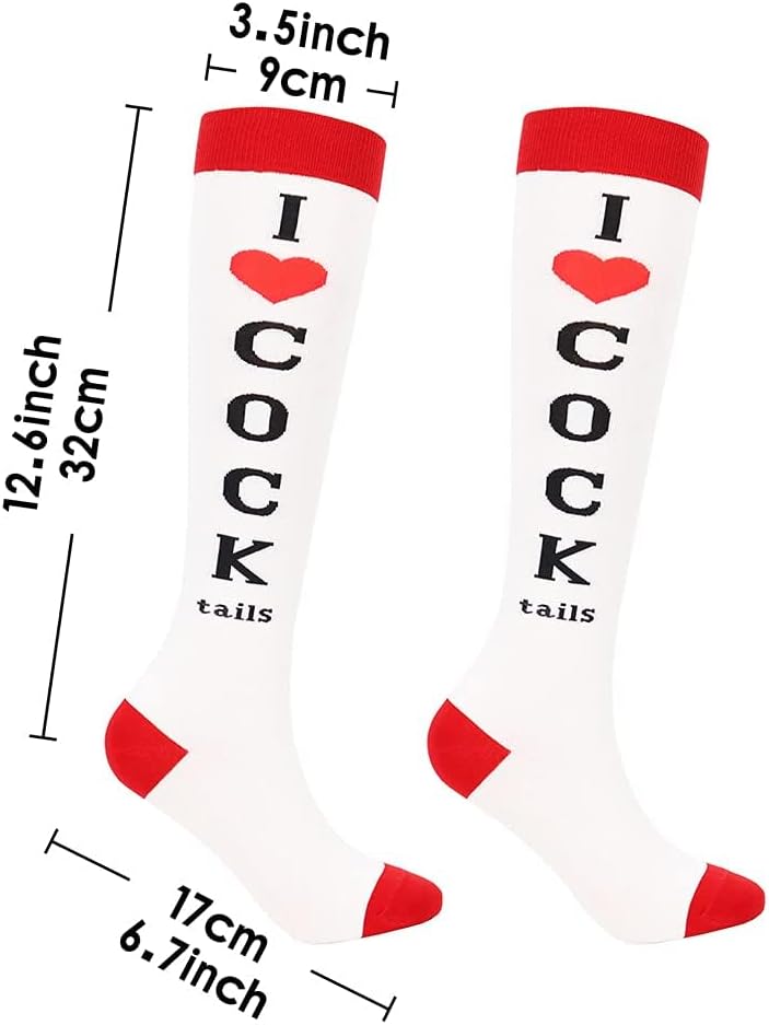 Knee-High Funny Cocktail Socks for White Elephant Gift Exchange