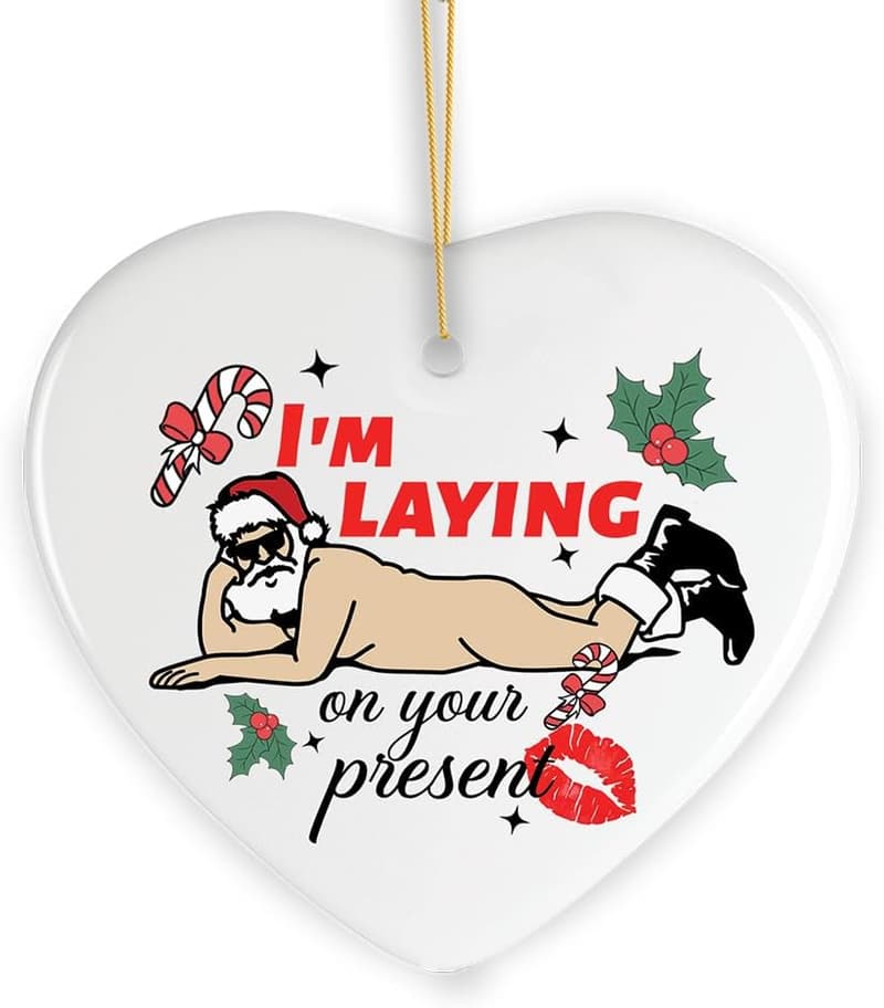 Funny Dirty Santa Christmas Ornament for Holiday Gift