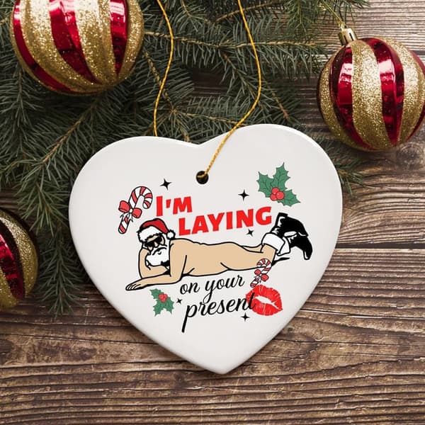Funny Dirty Santa Christmas Ornament for Holiday Gift