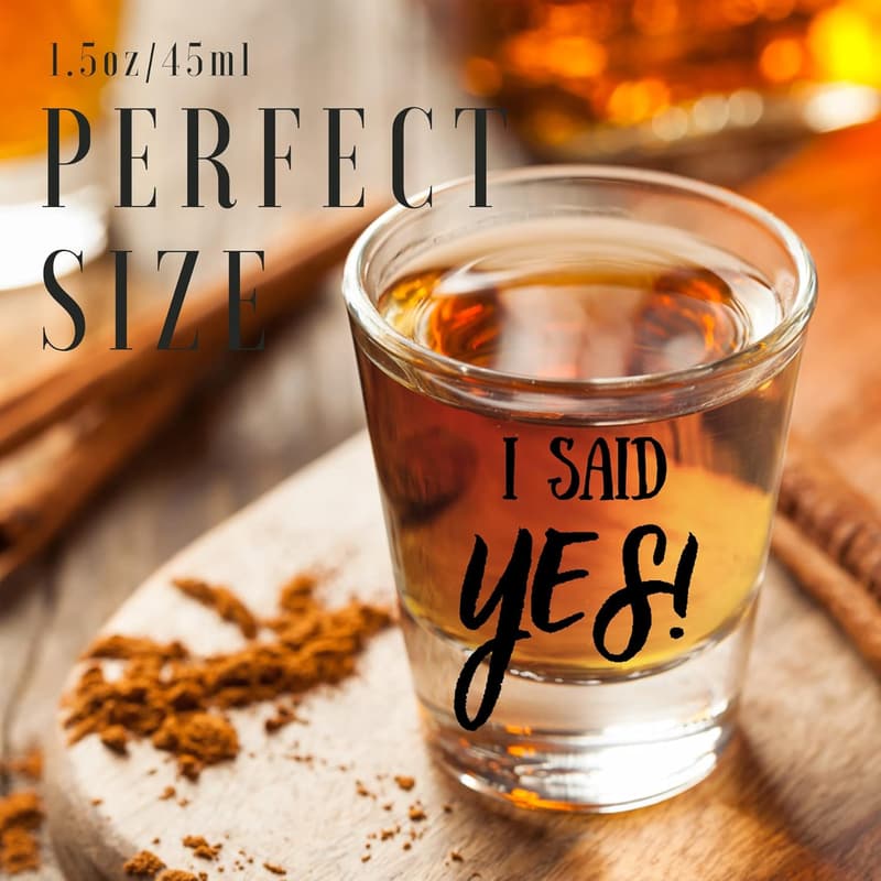 Engagement Gift Set: Unique Shot Glasses for Couples