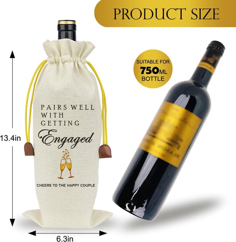 Engagement Wine Bag for New Couples - Mr and Mrs Design
