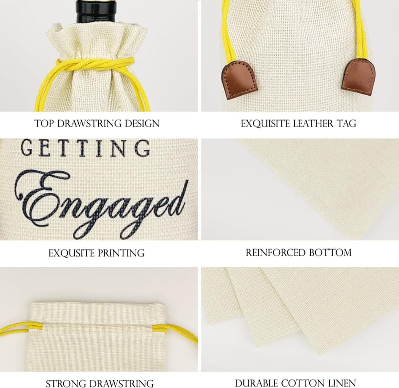 Engagement Wine Bag for New Couples - Mr and Mrs Design