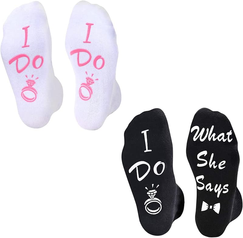 Funny Wedding Socks for Couples - Bride & Groom Gift Set