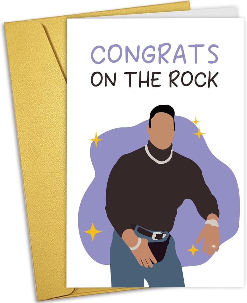 Engagement Congratulations Card - Funny Dwayne Johnson Design