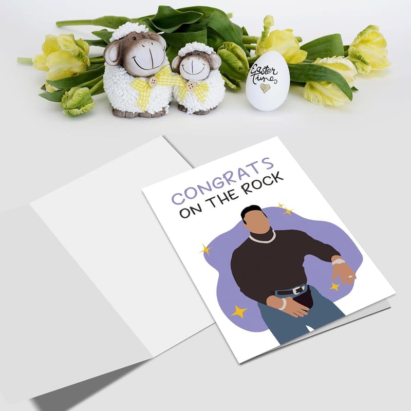 Engagement Congratulations Card - Funny Dwayne Johnson Design