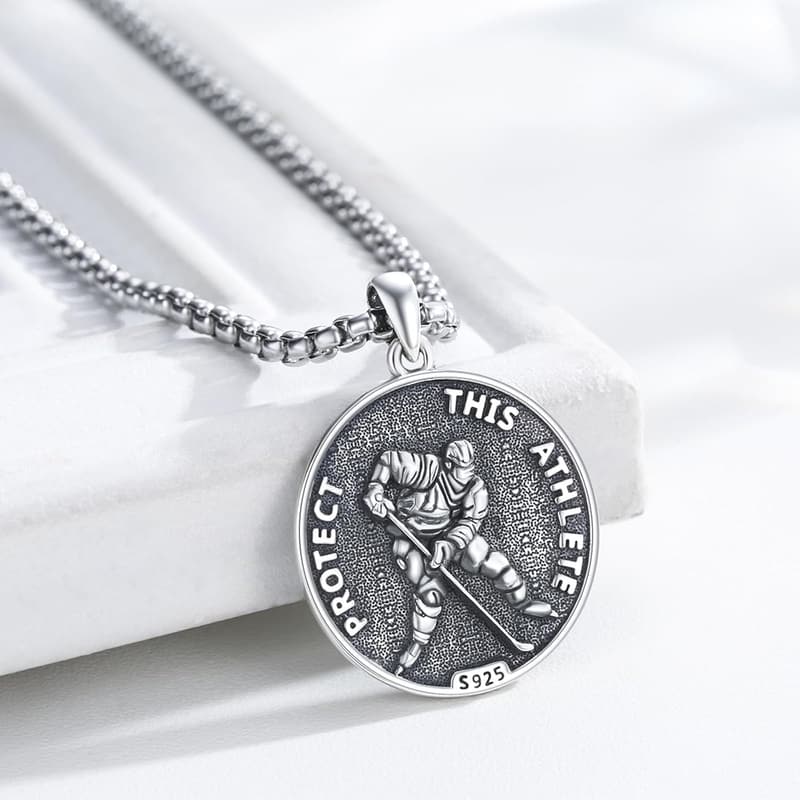Sterling Silver Patron Saint Medal Necklace for Men & Women