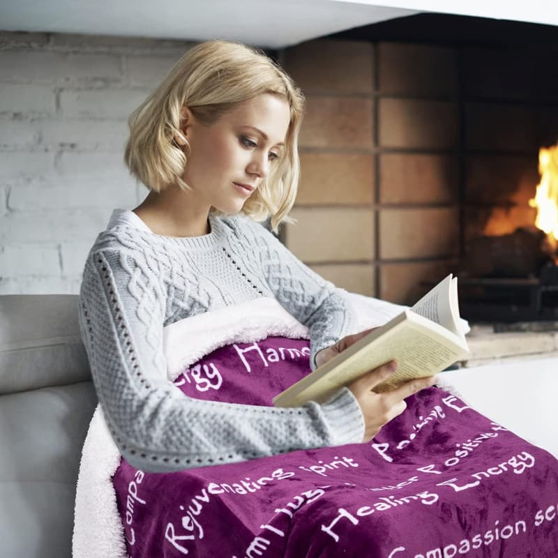 Healing Blanket for Comfort & Strength, Purple 50 x 60 Inch