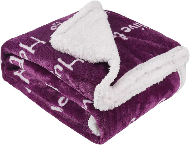 Healing Blanket for Comfort & Strength, Purple 50 x 60 Inch