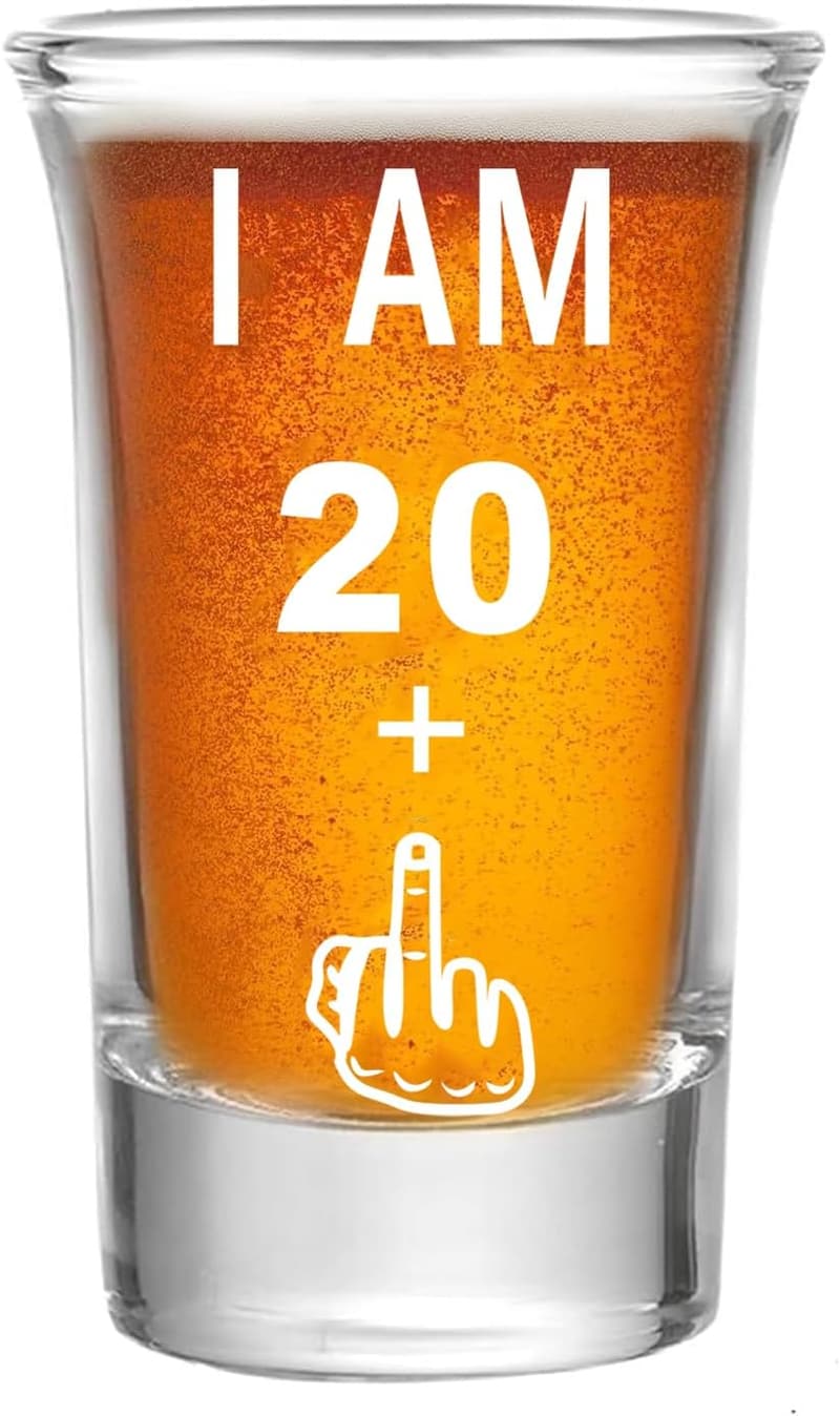 21st Birthday Funny Shot Glass Gift for Him/Her (1.5 oz)