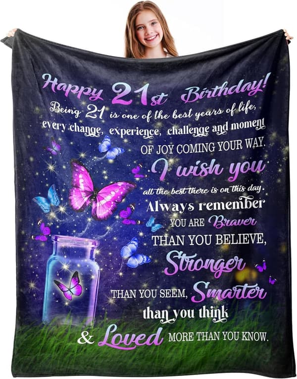 21st Birthday Blanket Gift for Her - 50