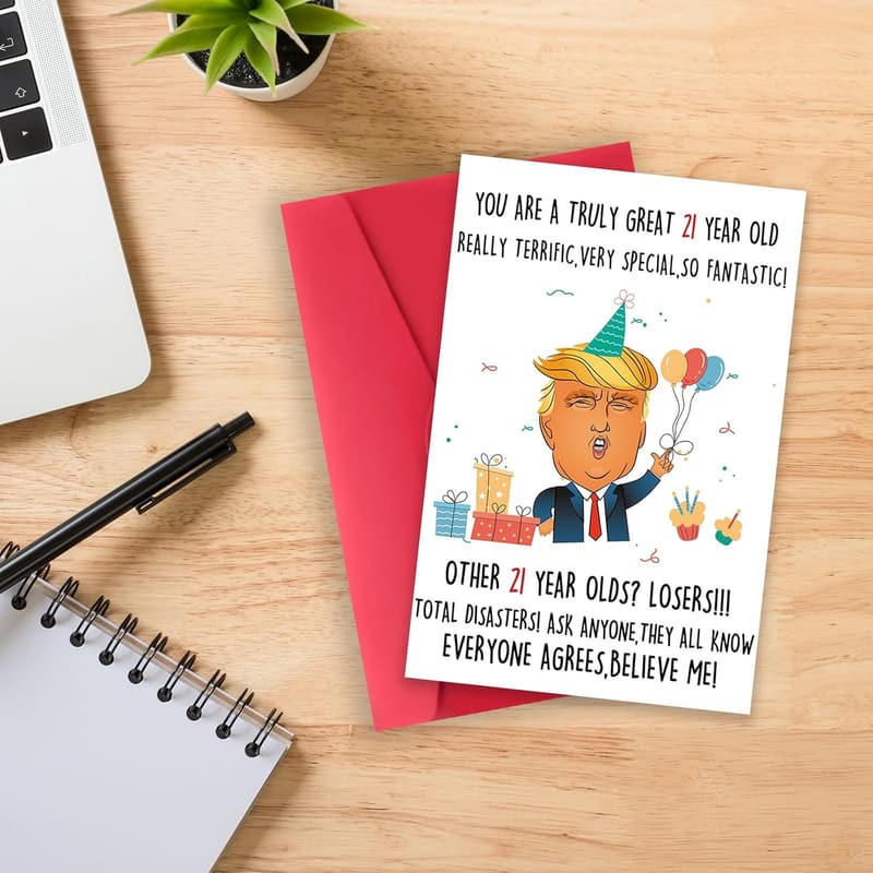 21st Birthday Humorous Card for Him/Her – Funny Donald Gift