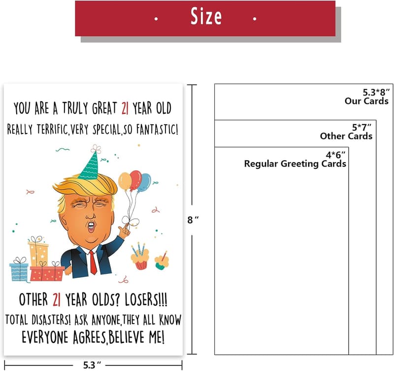 21st Birthday Humorous Card for Him/Her – Funny Donald Gift