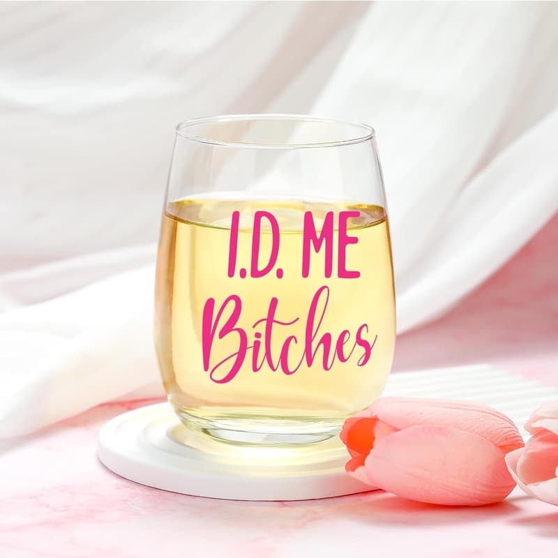 Unique 21st Birthday Gifts for Her - Wine Glass, Candle, Makeup Bag