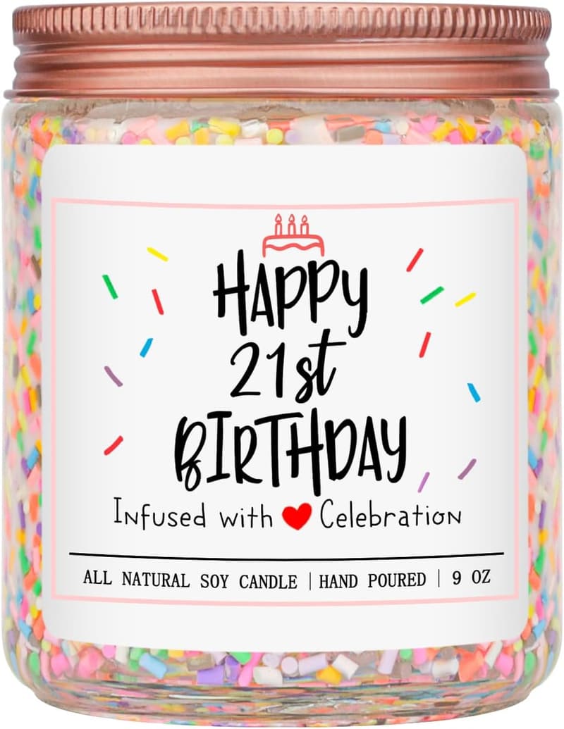 21st Birthday Handmade Vanilla Cream Aromatherapy Candle for Her