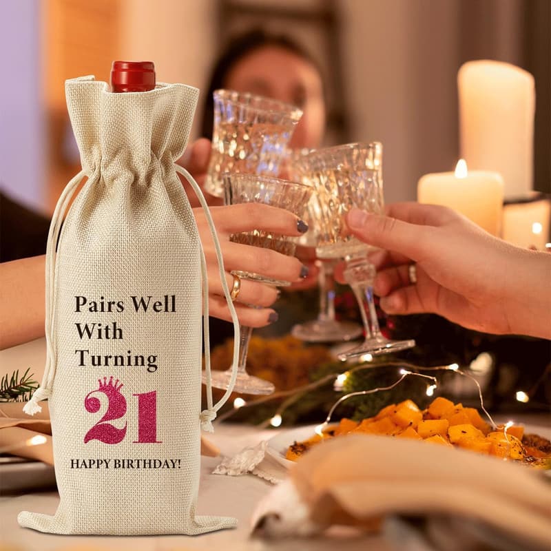 21st Birthday Wine Bag - Funny Gift for Her or Him
