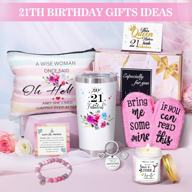 Happy 21st Birthday Gift Basket for Her Women