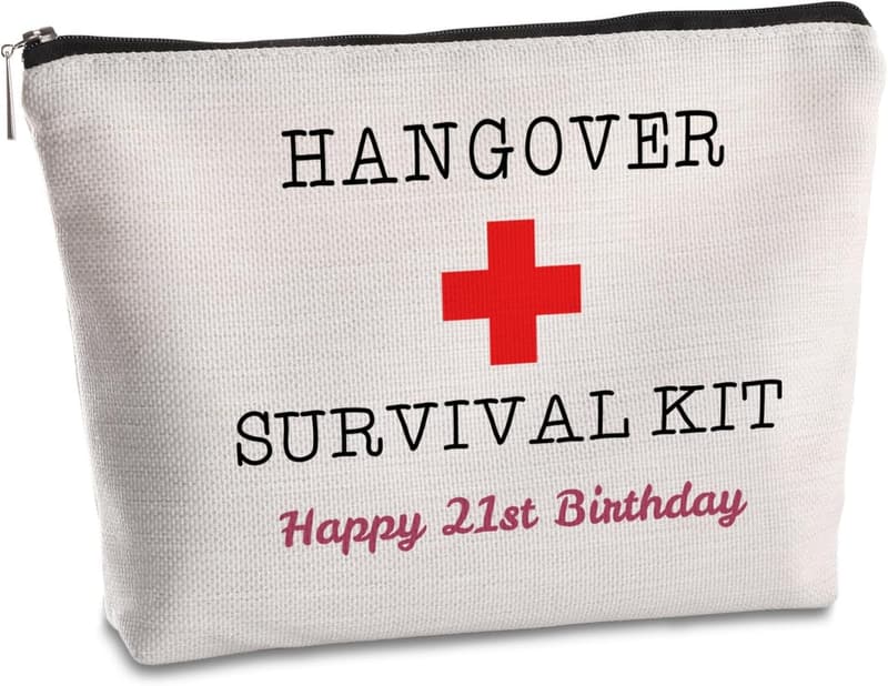 21st Birthday Hangover Kit Makeup Bag for Her