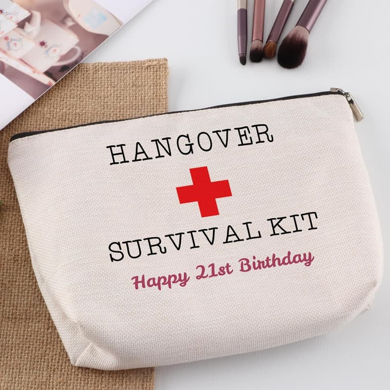21st Birthday Hangover Kit Makeup Bag for Her