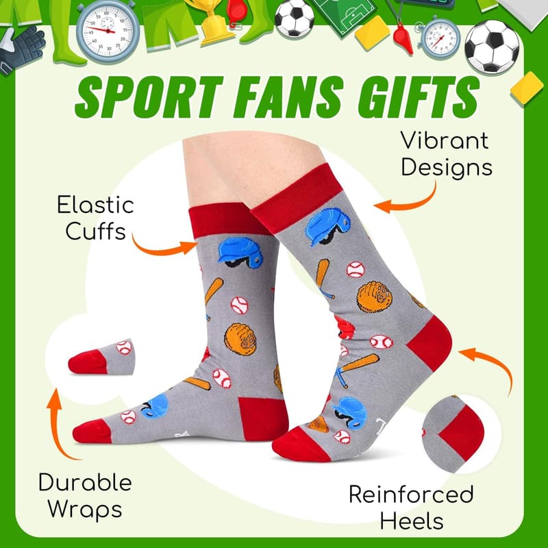 Sports Gift Socks for Men and Women – Softball, Basketball, Hockey