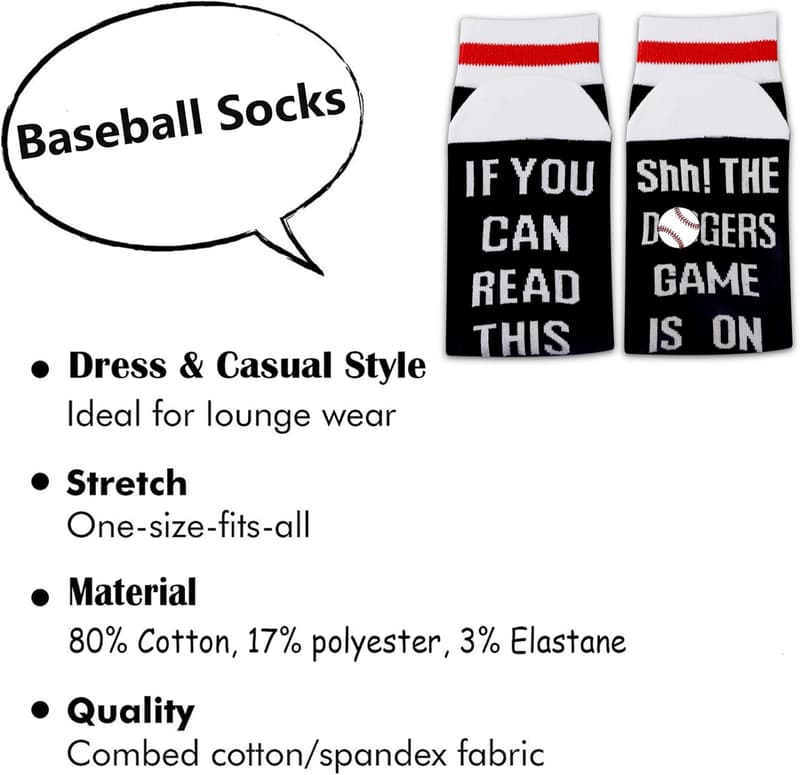 Baseball Game Gift: Funny Sports Socks for Players & Coaches