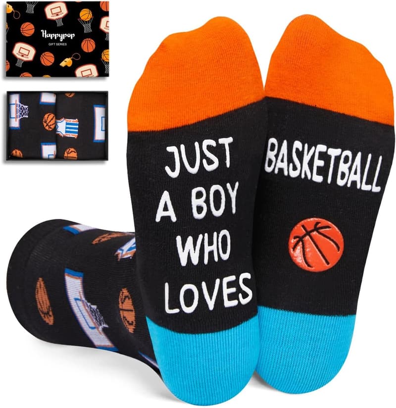 Boys' Novelty Socks for 4th-18th Birthday Gifts - Sports Theme