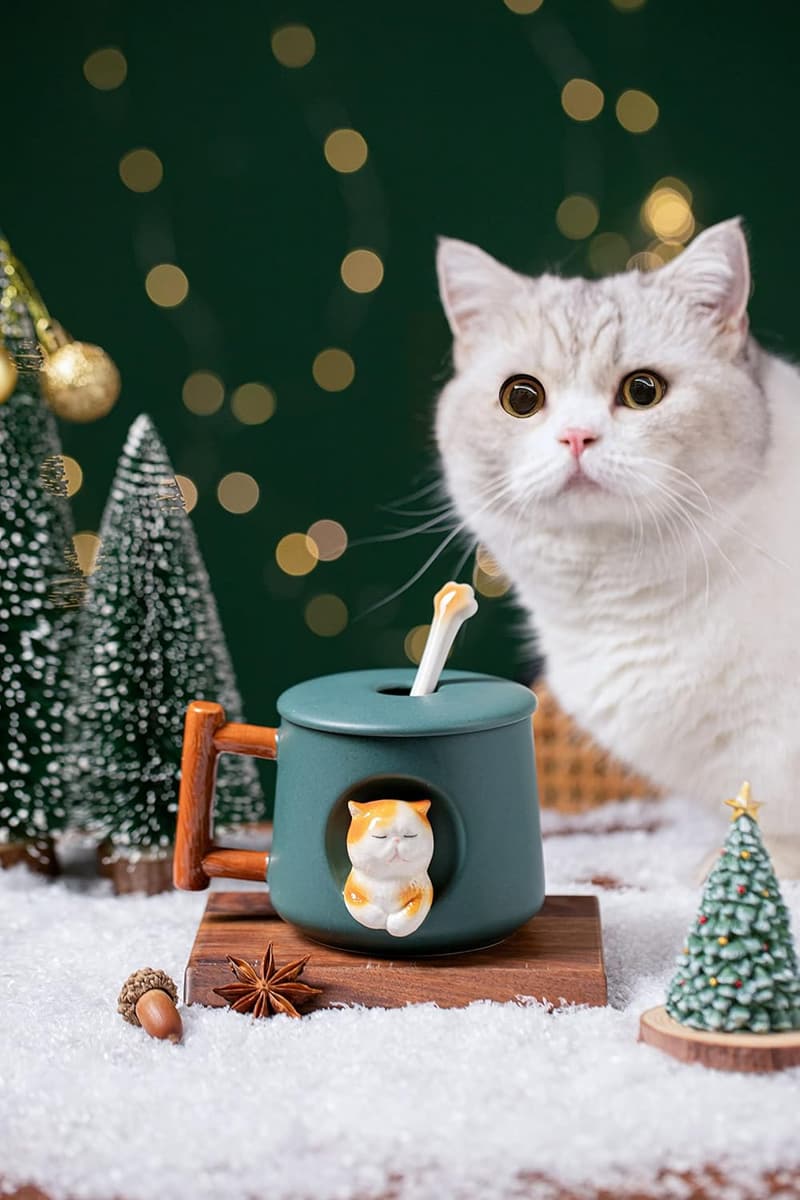 3D Ceramic Cat Mug with Lid & Spoon - Perfect Gift for Animal Lovers