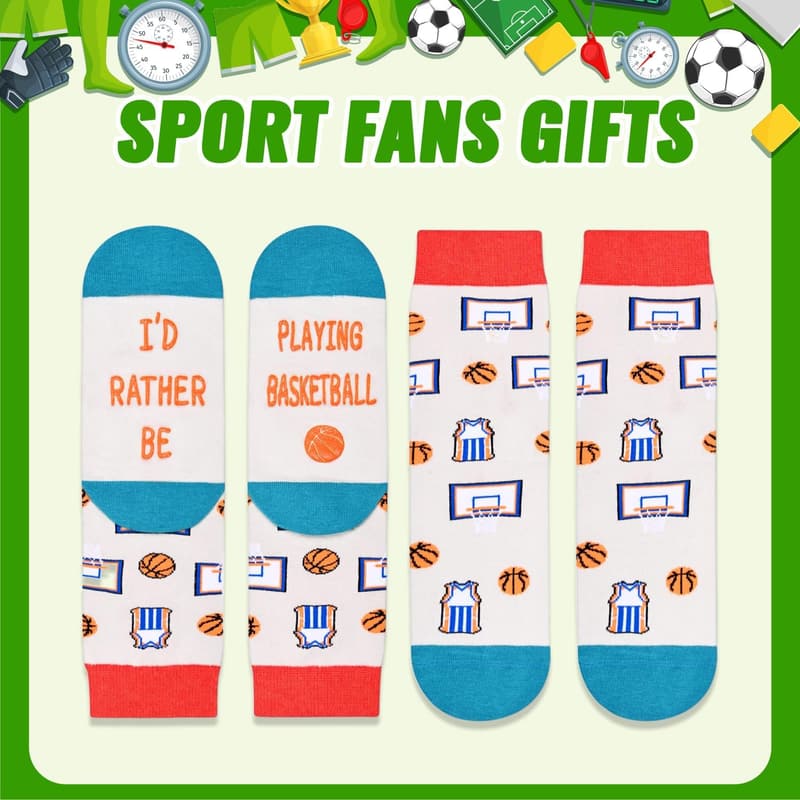Sports Gift Socks for Kids - Baseball, Hockey, Soccer, Football