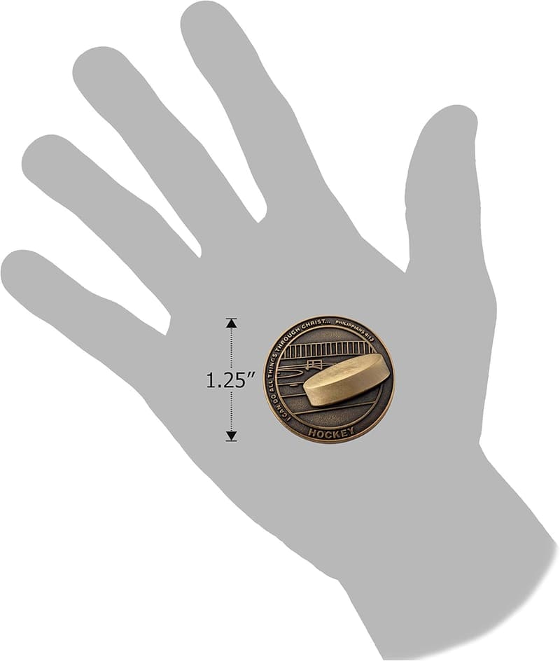 Antique Gold Challenge Coin for Young Athletes, Philippians 4:13