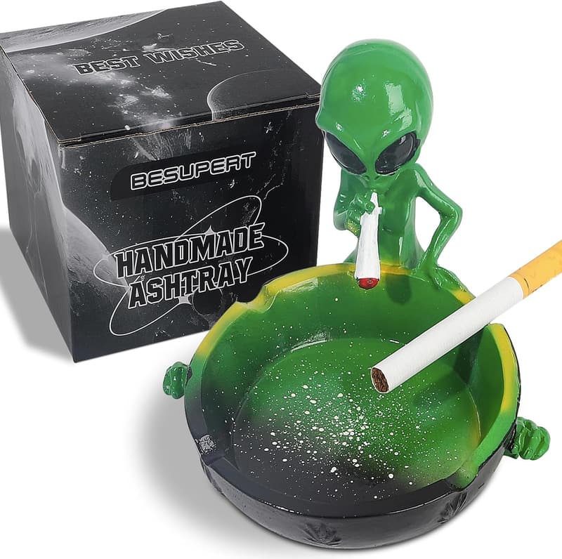 Hand-Painted Resin Ashtray - Funny Home Decor for Smokers