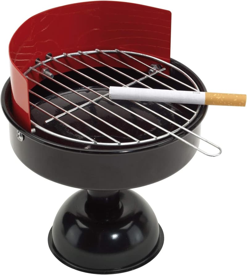Funny Metal Barbecue Ashtray for Indoor & Outdoor Use
