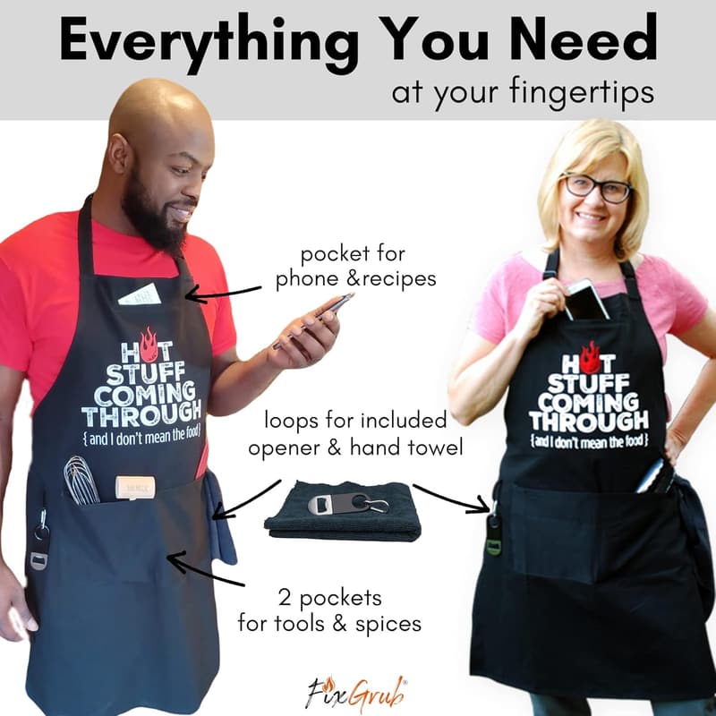 BBQ Apron Gift Set for Men and Women - Perfect for Father's Day