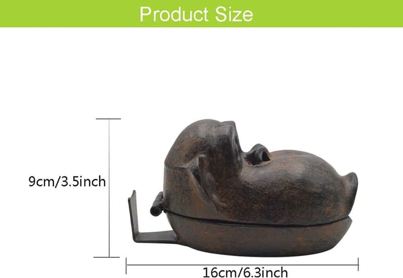 Cast Iron Monkey Cigar Ashtray for Indoor and Outdoor Use