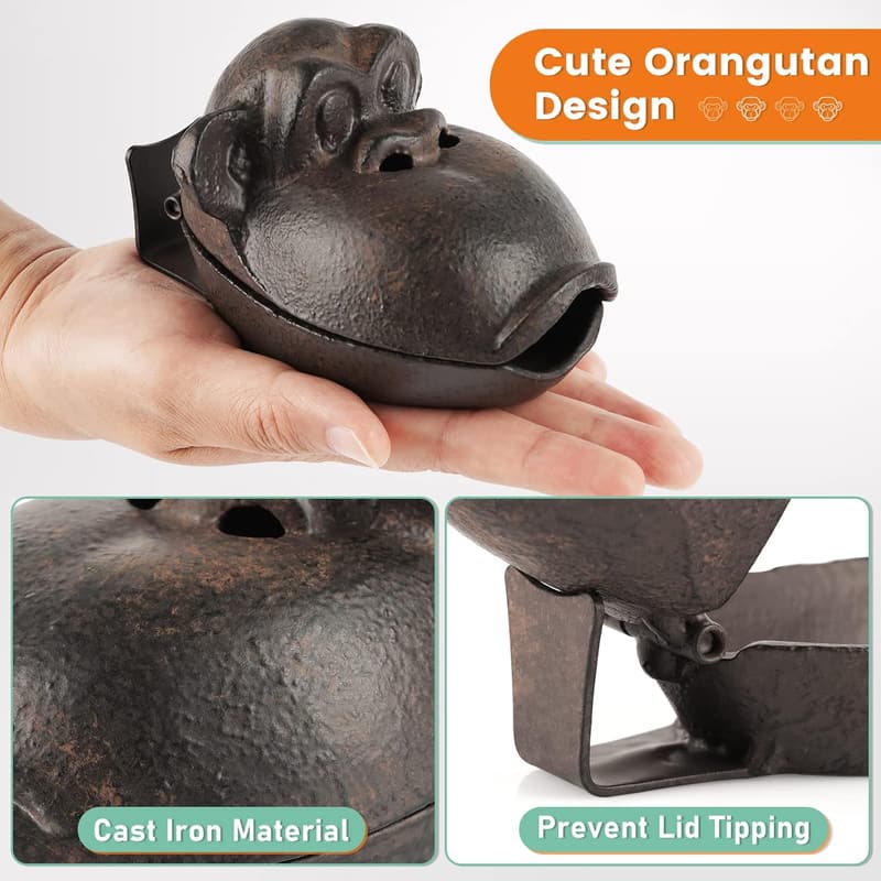 Funny Orangutan Cigar Ashtray for Home Decor - Black