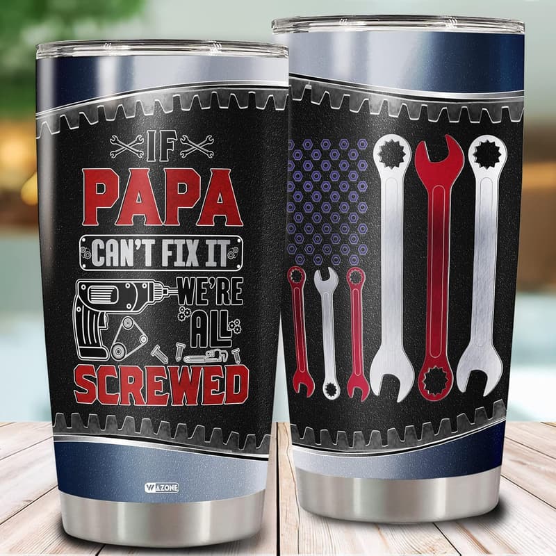 Funny Plumbing Travel Mug for Dad - 20oz Stainless Steel Gift