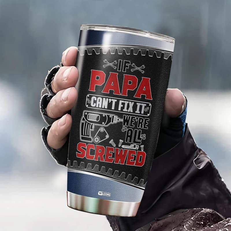 Funny Plumbing Travel Mug for Dad - 20oz Stainless Steel Gift