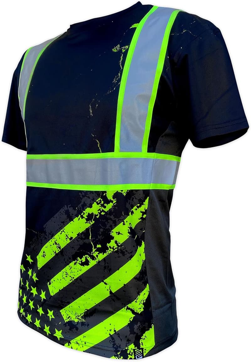 Men's Reflective UPF 40 Safety Shirt - Stealth & Northern Lights