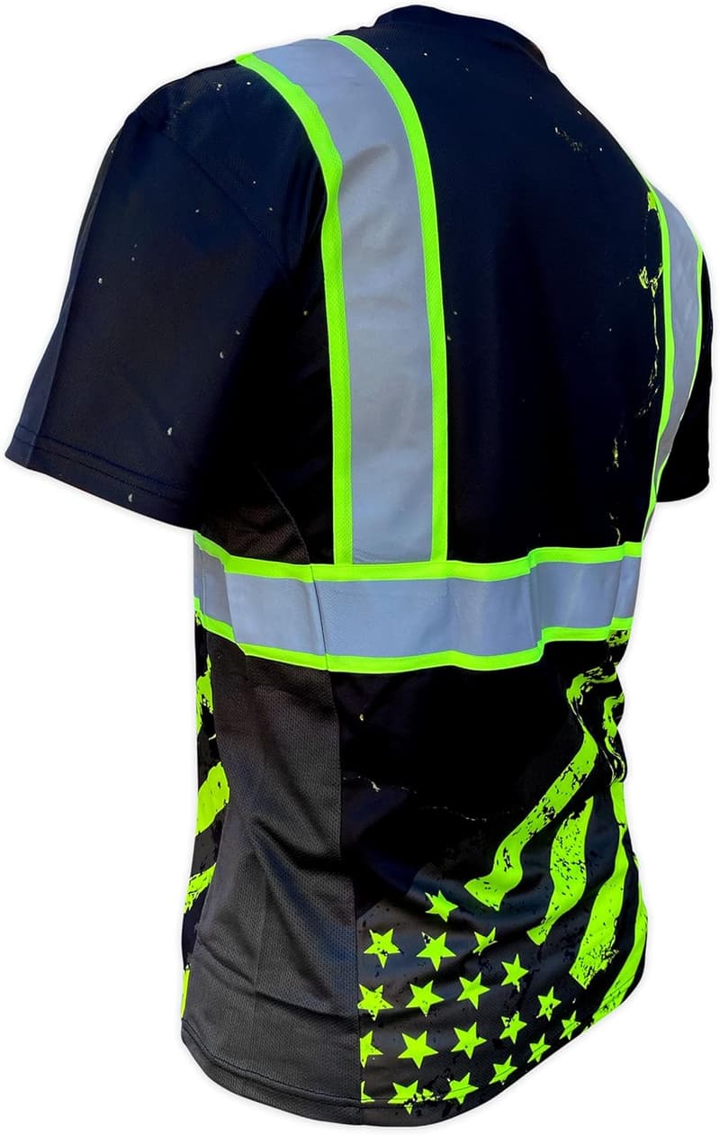 Men's Reflective UPF 40 Safety Shirt - Stealth & Northern Lights