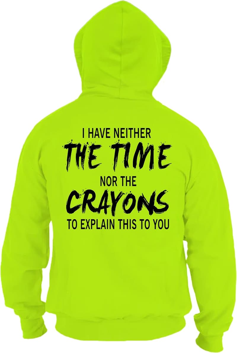 Hi-Vis Safety Hoodie for Men - Cotton/Poly Blend, Safety Yellow
