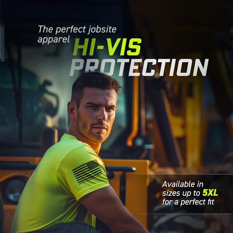 Men's Safety Yellow Half-Sleeve Cotton Blend T-Shirt